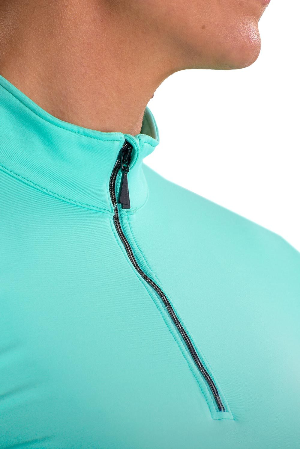 Woman Wearing SwingDish Boyfriend Pullover Mint Product View 5