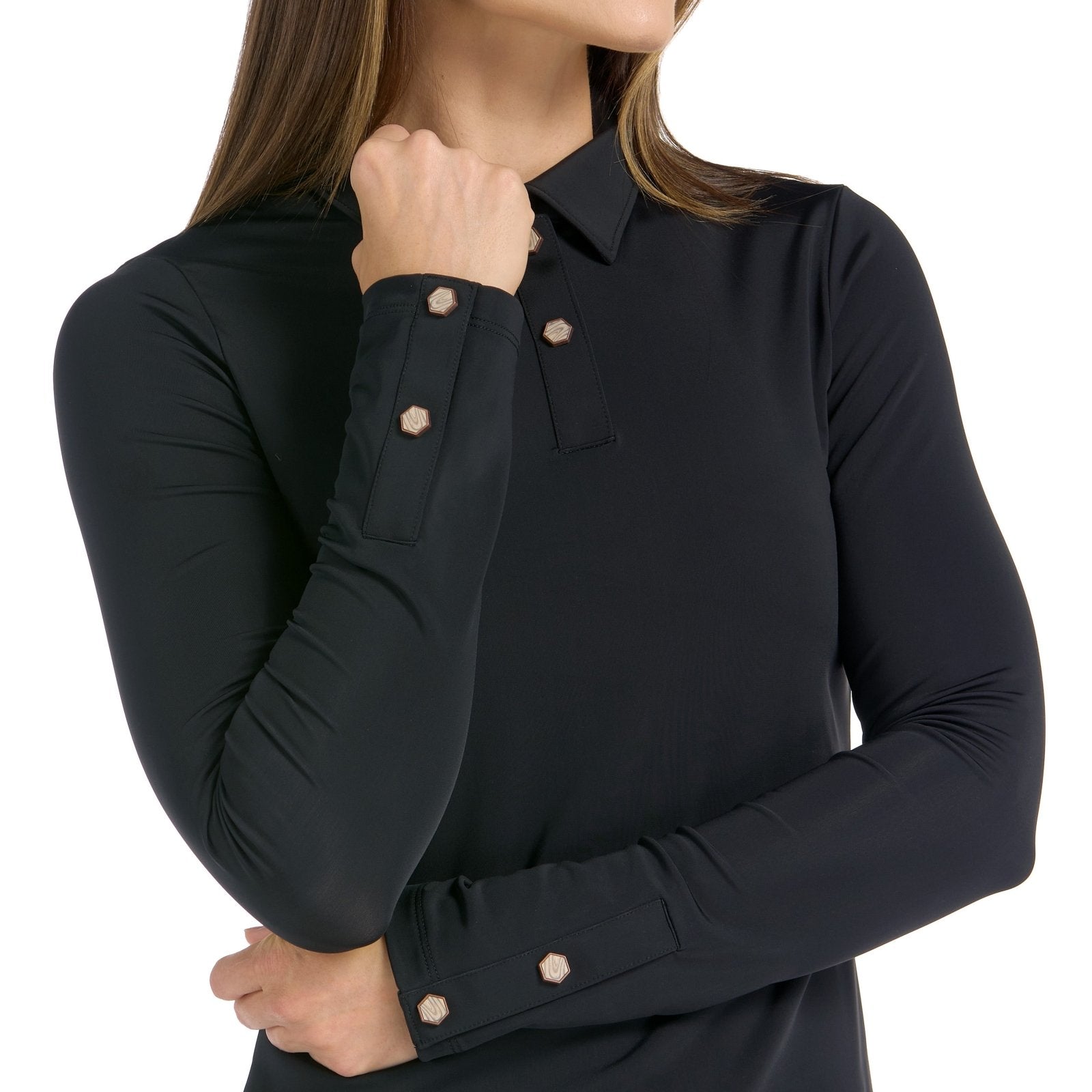 Clara Long Sleeve Black Top - SwingDish Women&