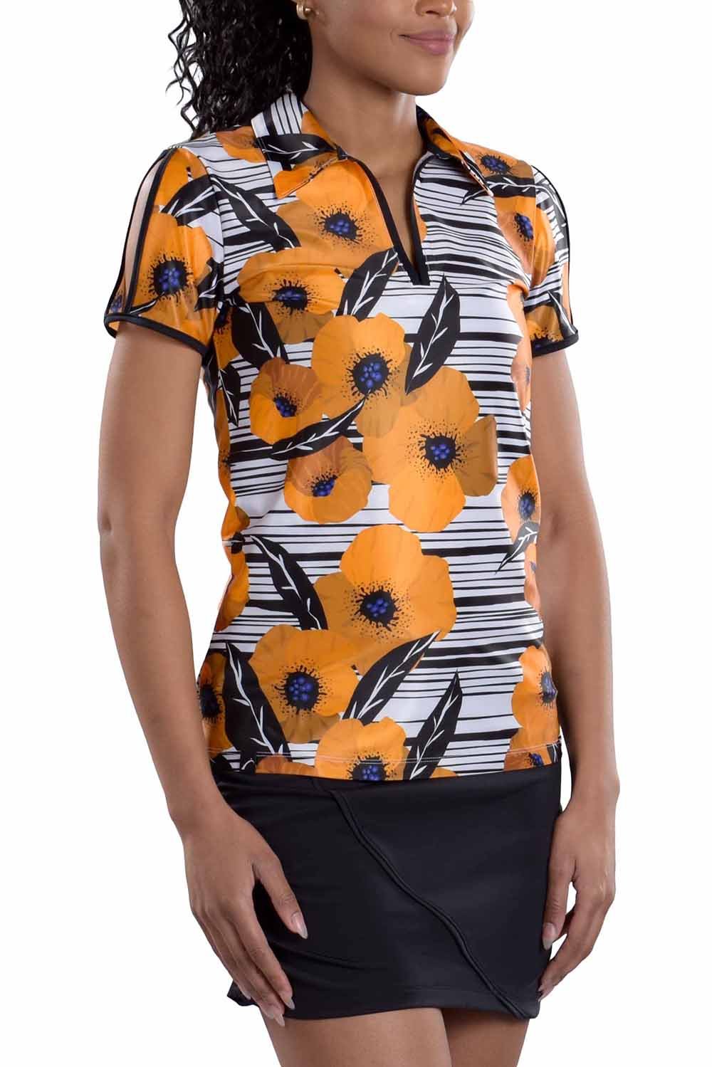 Woman Wearing SwingDish Dorothy Print Top Product View 4