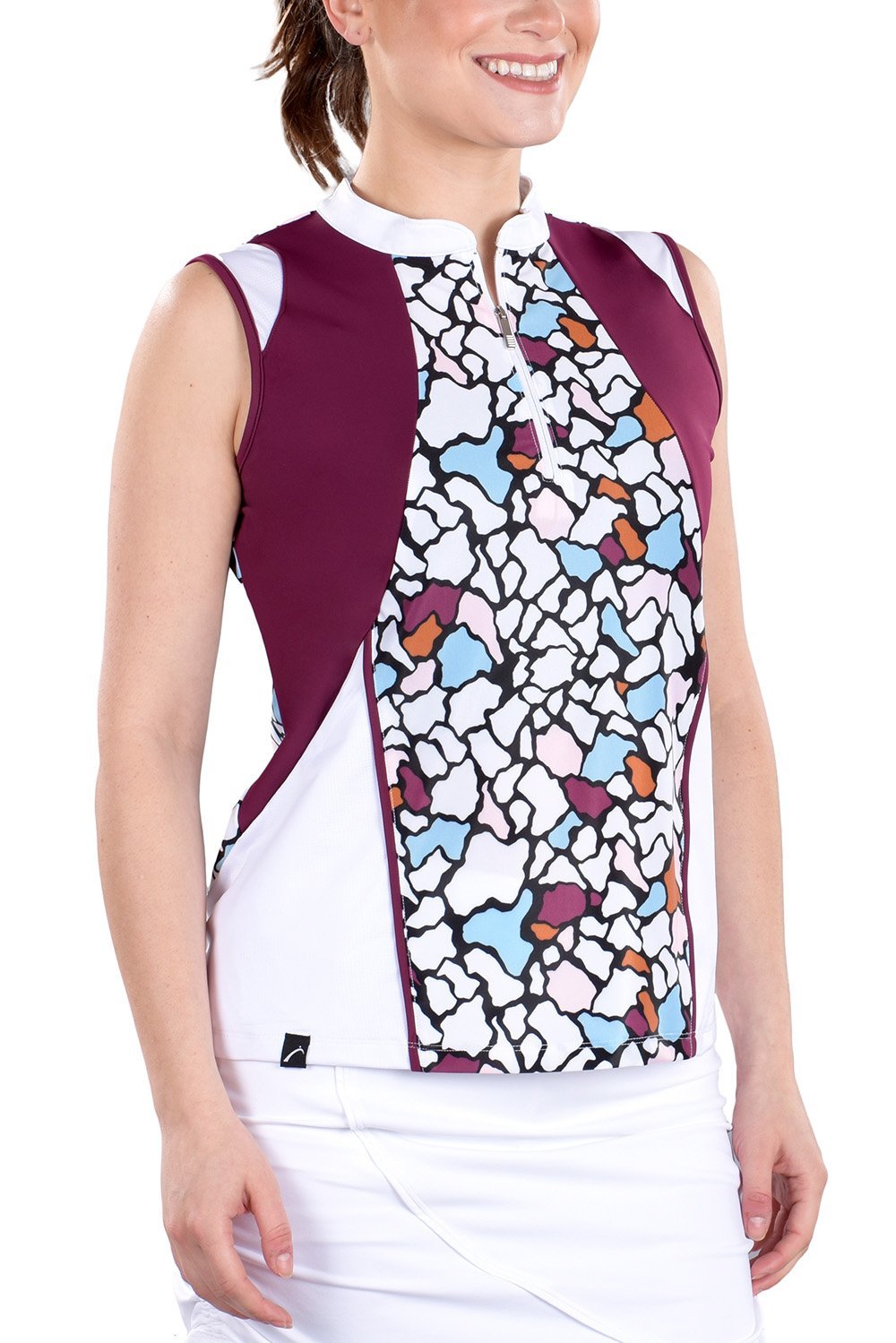 Ivy Mosaic Print Top | Maroon Print Top | SwingDish