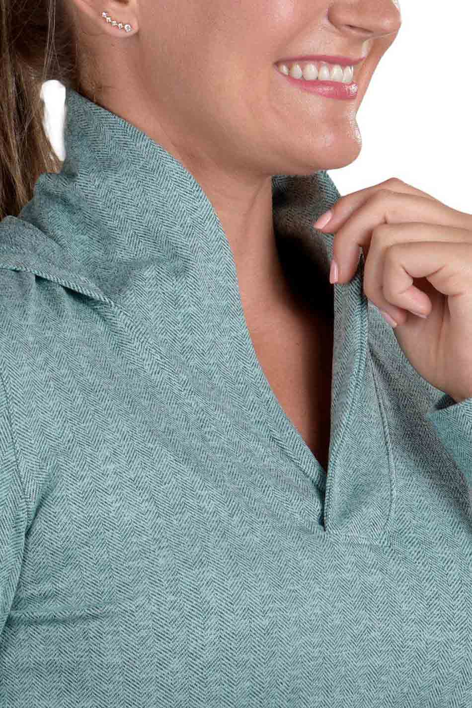 Melanie Collared Hoodie - Mint - SwingDish