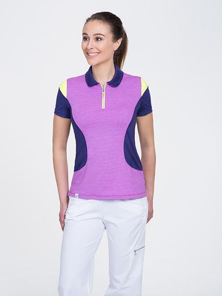 Neon Harper Purple Combo Polo | Women&