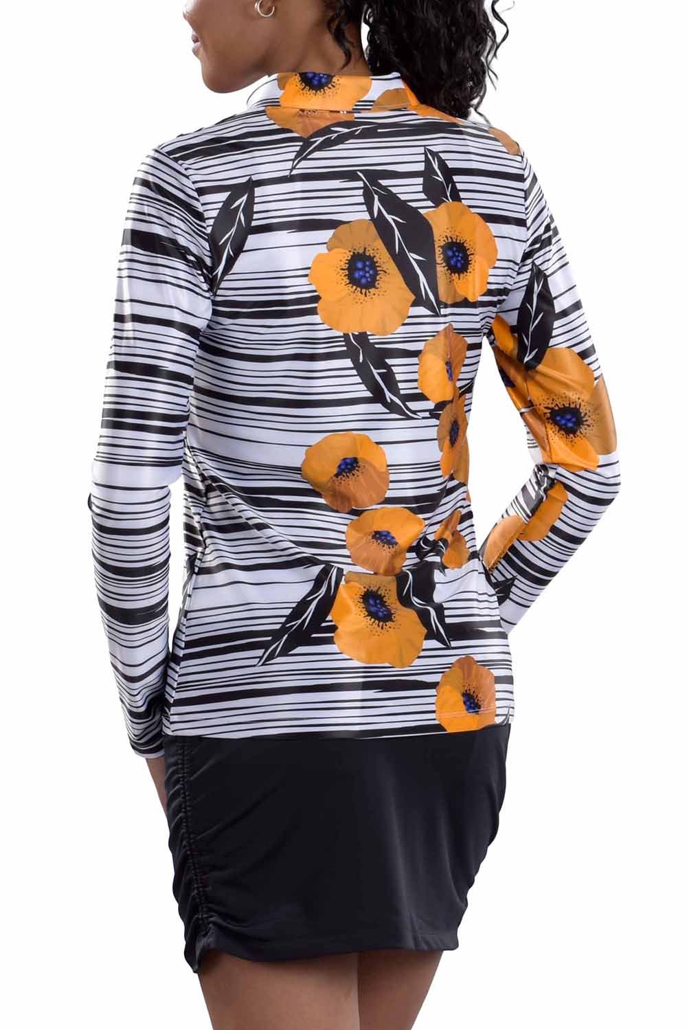 Woman Wearing SwingDish Rhonda Print Top Product View 2
