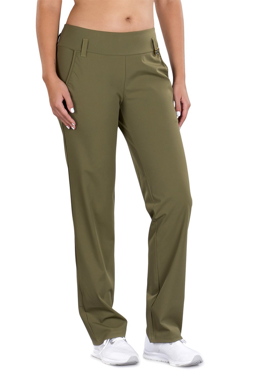 Woman Wearing SwingDish Sabra Kaki Pant Product View 5