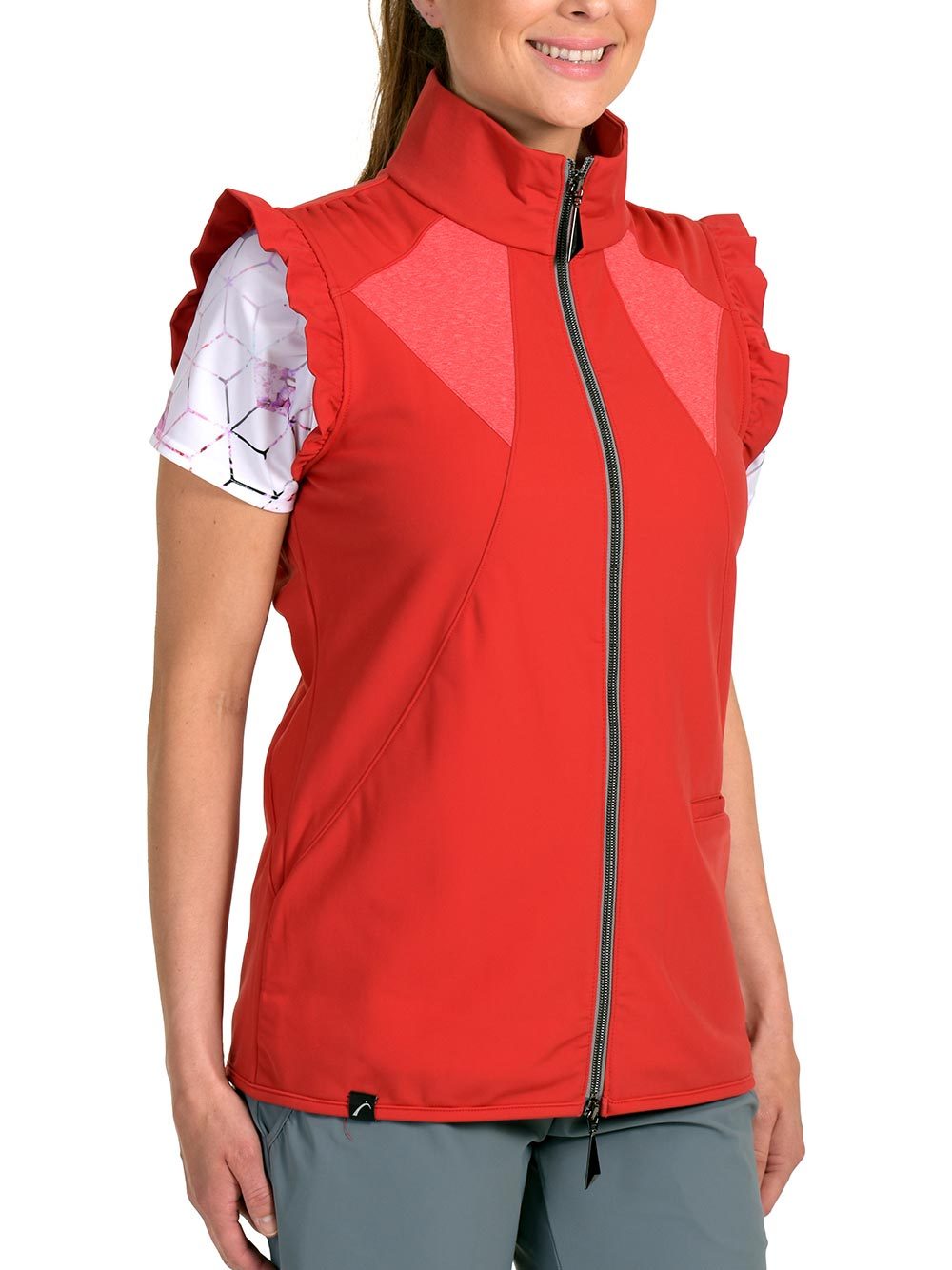 Woman Wearing SwingDish Valerie Red - FINAL SALE Product View 1